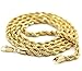 Naivo Mens '14K Gold Plated 5mm Rope Chain Necklace 30