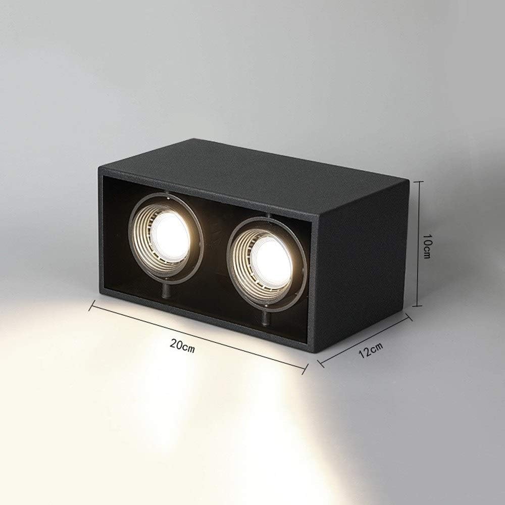 LXRH Square Double Head 360° Adjustable COB Spotlight 3W/5W/8W/10W Surface Mount Ceiling Downlight Simple Clothing Store Decor Energy Saving Spot Lamp Office Corridor Aisle Panel Lighting