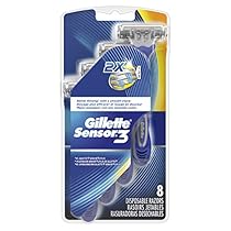 Gillette Sensor3 Men's Disposable Razor, 8 Count, Mens Razors / Blades