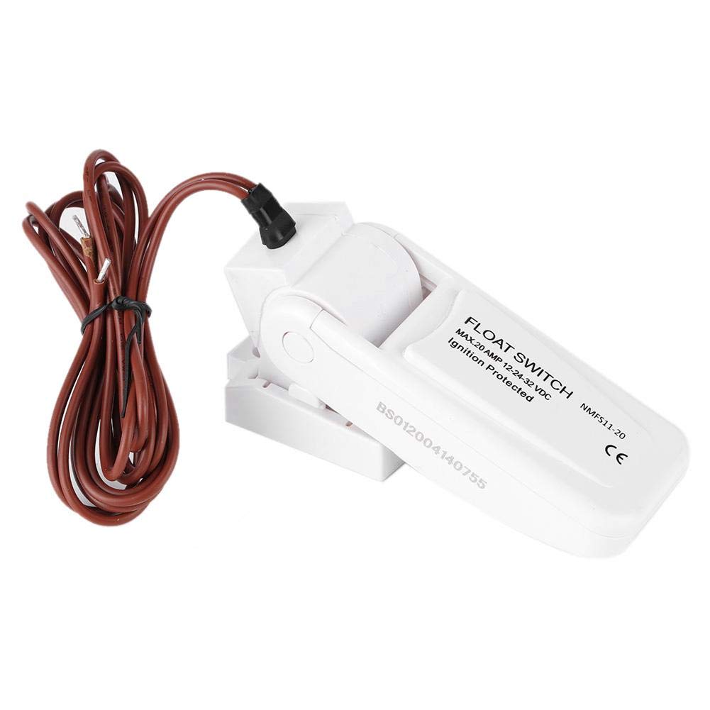 Qiilu Bilge Pump Float Switch, Automatic Boat Bilge Pump Float Switch Ignition Protected for Electric Water Pumps
