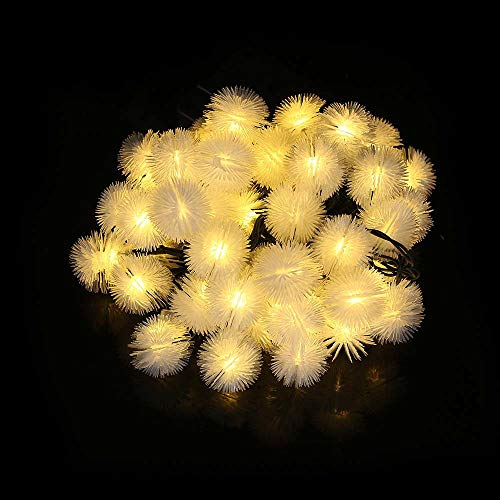 On Sale 6.35M Solar Powered Copper Wire Lights String with Puffer Ball 8 Lighting Modes, 30 LEDs Flexible Christmas Fairy Lights, LED Rope Lights Outdoor Indoor Garden Path Bush