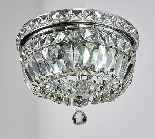 New Legend Lighting Chrome Finish Crystal Flushmount Chandelier