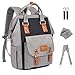 Diaper Bag Backpack-Multifunction Travel Back Pack, Waterproof Maternity Baby Nappy Changing Bags for Mom and Dad, Large Capacity And Stylish, Durable Baby Nappy Bags Organizer for Baby Care - Gray