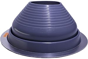 Flashers #7 Silicone Grey High Temp Flexible Roof Jack Pipe Boot Metal Roofing Pipe Flashing (Pipe OD 6" to 11")