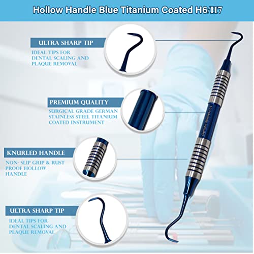 Scaler Wave Dental Sickle Scaler H6/H7 - Double-Ended Tartar Remover - Stainless Steel, Non-Hollow Handle - ISO 9001 & FDA Approved Dental Picks For Teeth Cleaning - Foto 7