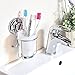HASKO accessories - Suction Cup Toothbrush Holder - Stainless Steel Toothpaste and Razor Holder for Bathroom & Kitchen - 3M Stick Disc Included - (Chrome)