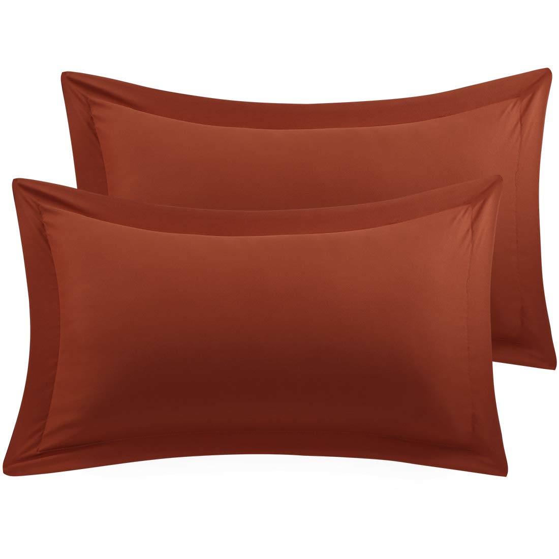 PiccoCasa Pillow Shams Double Brushed Microfiber, 2 Packs Pillowcases with Envelope Closure,Soft and Comfortable Pillowcases Rust 50 x 75cm