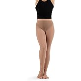 Capezio girls Hold & Stretch Footless Tight Socks, Light suntan, Medium/Small (6-8)