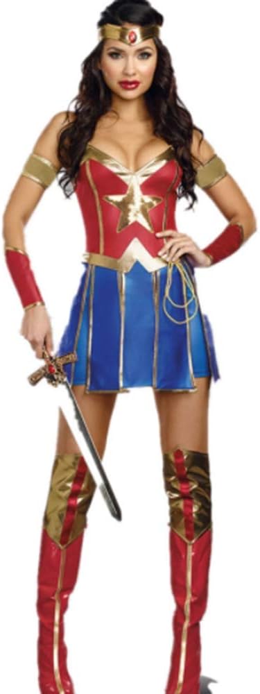 Halloween Superwoman Cosplay Uniform, Supergirl Stage Wonder Woman Ds Costume,L