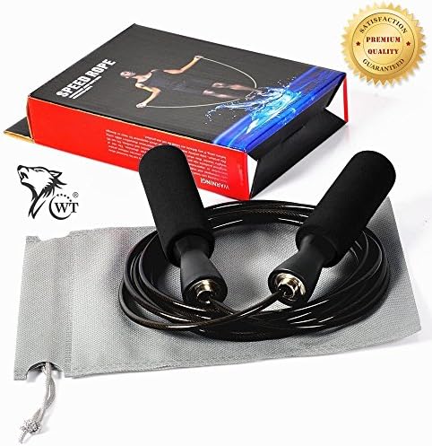 WT Premium Quality Speed Jump Rope, Extra Professional Sports Cable for Fitness, Workout and Speed Skip Training :: Best Jumping Rope for Cardio Fitness Exercise
