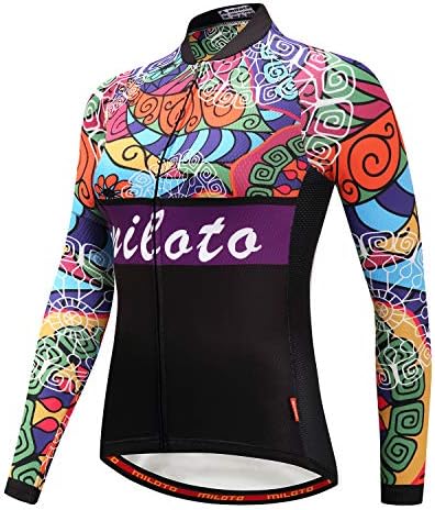 MILOTO Women's Cycling Jersey Long Sleeve Reflective Biking Jacket
