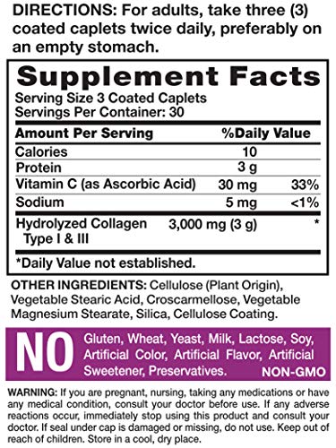 Nature's Truth Hydrolyzed 1000 Mg Collagen Type I & Iii with Vitamin C, 90 Count - //coolthings.us
