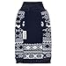 Blueberry Pet 4 Patterns Vintage Tinsel Knit Fair Isle Dog Sweater in Midnight Blue, Back Length 12