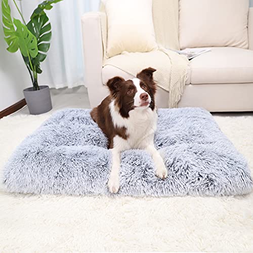 Vonabem Dog Bed Crate Pad, Deluxe Plush AntiSlip Pet Beds, Washable
