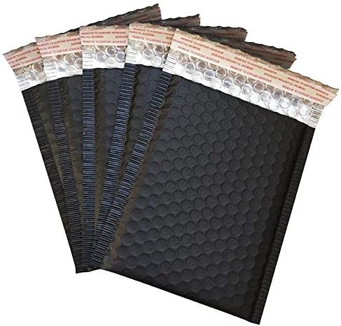 Noblik 60Pcs 150 x 180mm Matte Black Bubble Envelopes Bags Mailers Padded Shipping Envelope with Bubble Mailing Aluminum Foil Bags