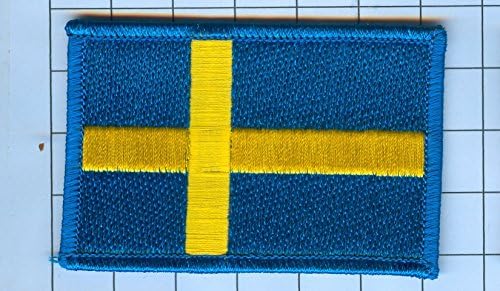 International Flag Patch 100% Embroidered - Sweden Flag Patch - 3 " X 2"