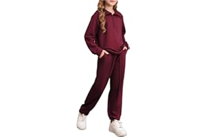 blibean Teen Girls Fall Cotton Sweat Suits Kids Pants Sets Size 6-15 Years