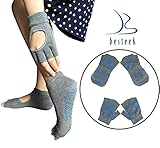 Besteek Yoga Pilates Non Slip Fingerless Socks and Gloves