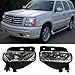 IKON MOTORSPORTS Lights Compatible With 2002-2006 Cadillac Escalade, Factory Front FogLight Fog Lamp Clear Lens Pair, 2003 2004 2005