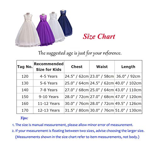 Girls Tulle Lace Flower Wedding Bridesmaid Dress Floor Length Princess Long A Line Pageant Formal Prom Dance Gown, Peach, 9-10