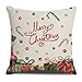 Jjyee Christmas Pillow Covers Decorative Couch Throw Pillow Covers Cotton Linen Pillow Square Cushion Cover for Sofa, Couch, Bed and Car (Christmas)