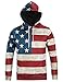 OQC Unisex USA American Flag Print 4th of July Patriotic Long Sleeve Pockets Slim Pullover Hoodie Sweatshirt