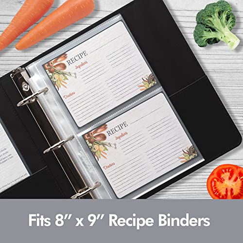 Samsill Clear 4x6 Recipe Card Protectors (25 Pack Mini Binder Sheets