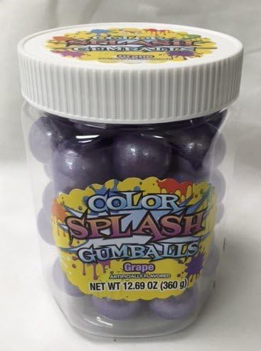 COLORSPLASH GUMBALLS Jars, Pearl Purple, Grape Flavor, 12.69 oz, 49 Piece