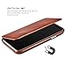 icarercase iPhone X Leather Case, Genuine Vintage Leather Flip Folio Opening Cover in Curved Edge Design, Side Open Case with Hidden Magnetic Snap for Apple iPhone 10 5.8 Inch - Brown
