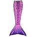 Play Tailor Mermaid Tail Swimmable Costume Swimsuit for Girls Swimming(No monofin), Purple, Child 14