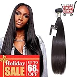 Puddinghair Unprocessed Virgin Brazilian Hair Grade 7A Straight Brazilian Human Hair Bundles Natural Black 1 Bundle 10 Inch