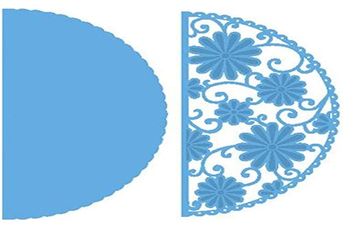 Marianne Design Creatables Anja's Flower Demi Circle Die, Metal, Blue, 19.6 x 10.9 x 0.2 cm