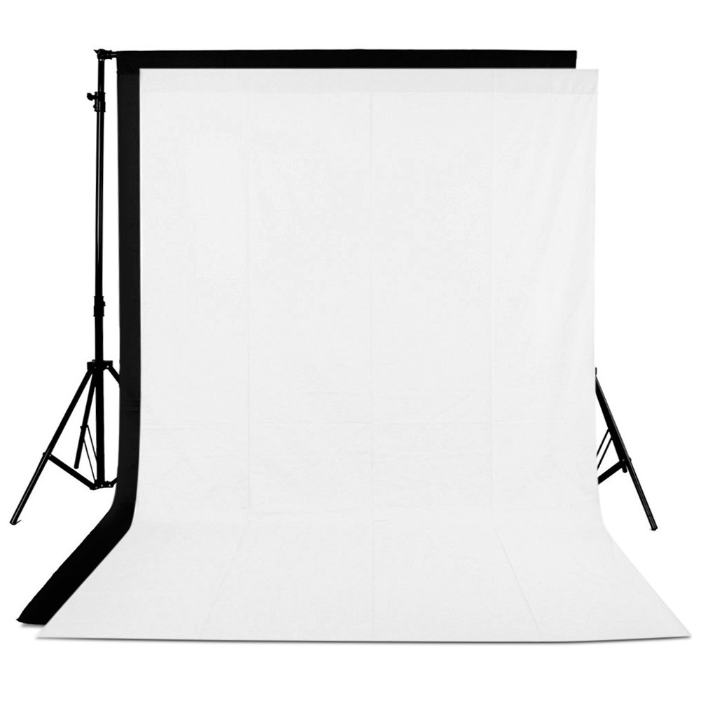 Neewer 2 Pieces of 10 x 12FT /3 x 3.6M Photo Studio 100% Pure Muslin Collapsible Background Backdrops for Photography,Video and Television (Backdrops ONLY) 1x White/1x Black