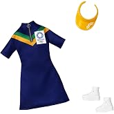 Barbie Clothes: Outfit Inspired by Olympic Games Tokyo 2020 Doll, Dress with Visor and Sneakers, Gift for 3 to 8 Year Olds