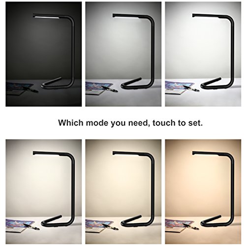 MoKo LED Desk Lamp, 4.5W Cordless Portable Modern Table Lamp with