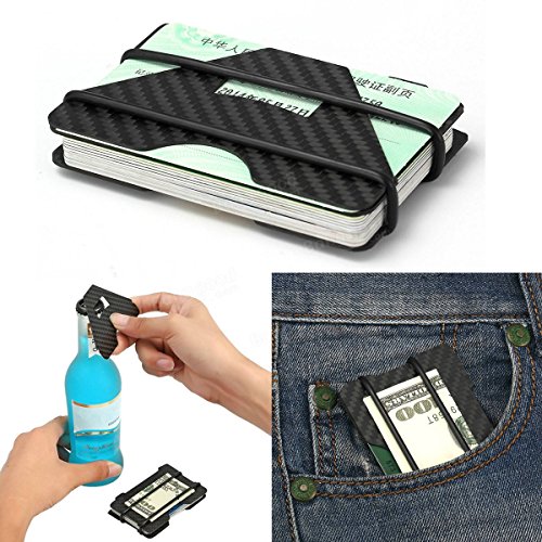 Tles - Outdoor Bag - Blocking Slim Carbon Fiber Credit Card Holder Men Wallet Money Clip Case Blocking Money Workforce Billfold Block - 1PCs - Thumbnail 3
