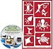 Glass Etching Secrets Sea Life Animal Reusable Stencils: Crab, Shark, Squid, Octopus, Whale Tail, Searay, Sea Turtle Nautical & Beach Adhesive Stencils + How to Etch CD primary