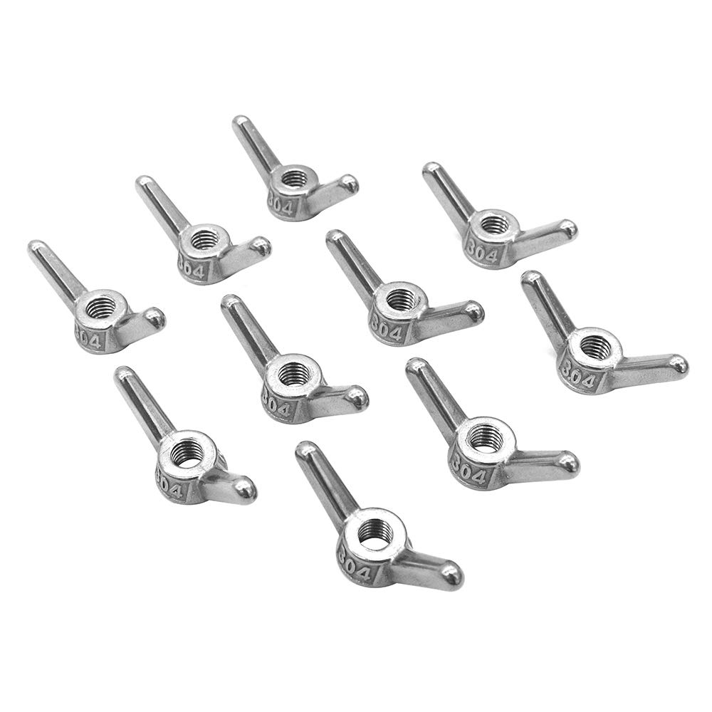 POFET 10Pcs M8 304 Stainless Steel Corner Nuts, Hand Screw Butterfly Nut, Wire Rope Chain Accessories - Image 4