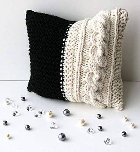 black knit pillow