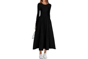 BTFBM Casual Long Sleeve Dresses Fall Dresses Solid Wedding Guest Dress Midi Dress Flowy Bohemian Long Dress