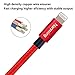 3Pcs 1M/2M/3M Extra Long Nylon braided Charging Cable Data & Sync Charging Cord 8-Pin Lightning to USB Charger Cable for iPhone6,6s, 6 Plus,6s Plus(RED)