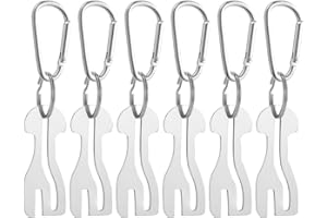 6 Pcs Shopping Cart Key Set Stainless Steel Shopping Cart Coin Keychain for Most Supermarkets and Convenience Shopping