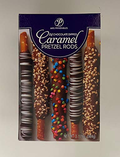 Mrs. Prindables Chocolate Dipped Candied Caramel Pretzel Rods