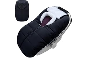 flower frail Winter Baby Car Seat Cover - Infant Carseat Bunting Bag Blanket Keep Baby Warm for Newborn Boys Girls- Cold Weather Insulated Windproof Carrier Canopy for Travel (Black)