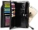 YALUXE Women's RFID Blocking Large Capacity Luxury Wax Genuine Leather Clutch Wallet Multi Card Organizer Black