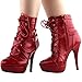 SHOW STORY Punk Buckle Strap High Heel Stiletto Platform Ankle Bootie,LF30470