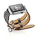 Apple Watch Band, LoveBlue Apple Watch Band Series 2 Series 1,Genuine Leather Band Double Buckle Cuff Bracelet Leather Watchband With Adapter for Apple iWatch(38mm,Double Buckle Grey)