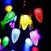 RECESKY C3 Christmas String Lights with Built-in Timer - 50 LED 18ft Faceted Bulb Battery String Lights - Fairy Lighting for Garden Bedroom House Wreath Xmas Christmas Tree Decorations - Multi Color