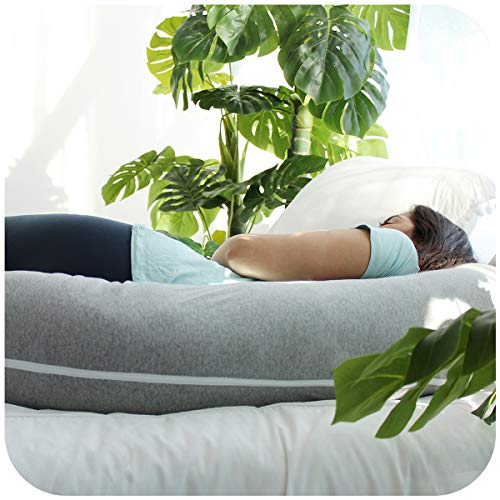 PharMeDoc Gray Total Body Pillow Cover Replacement C Shaped Cover