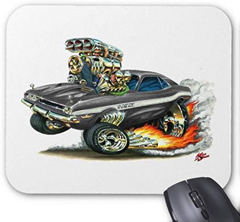 1970-72 Dodge Challenger Black Car Mouse Pad 18×22 cm